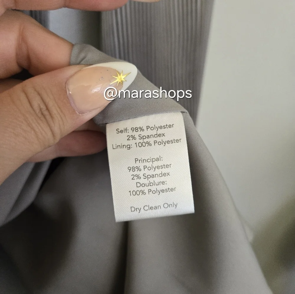 Milly Silver Liv Solid Pleat Mini Dress